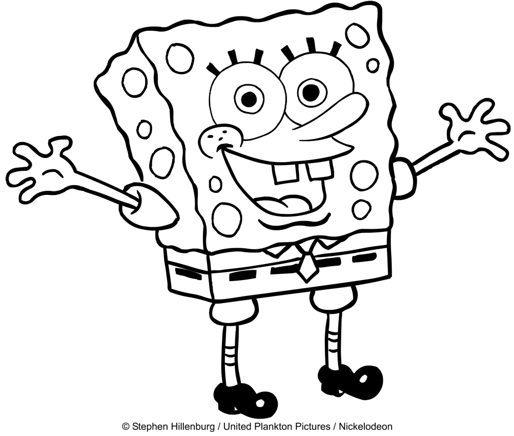 Dibujo de Bob Esponja para imprimir y colorear 