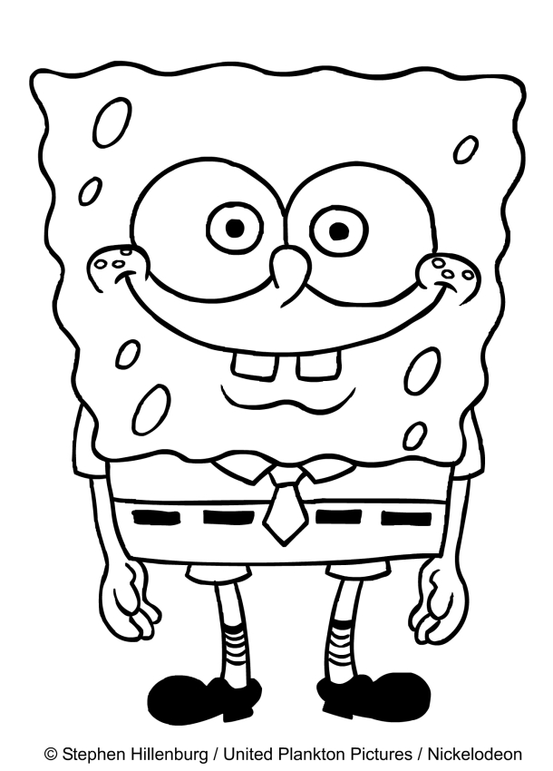 Dibujo de Bob Esponja para imprimir y colorear 