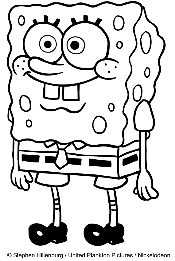 Dibujo de Bob Esponja para imprimir y colorear 