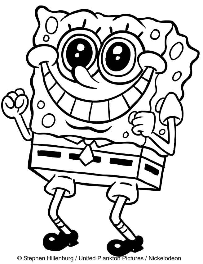 Dibujo de Bob Esponja su di giri para imprimir y colorear 