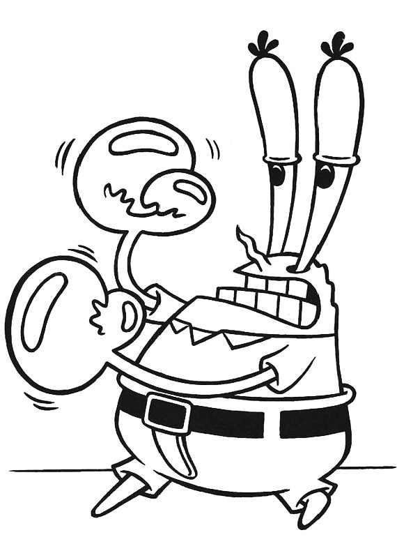 Dibujo de Mr. Krabs pugile para imprimir y colorear 