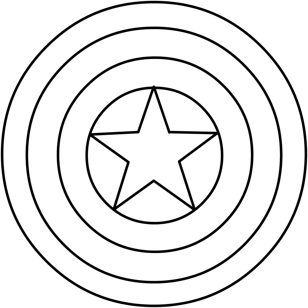 Dibujo del escudo de Capitn Amrica para imprimir y colorear