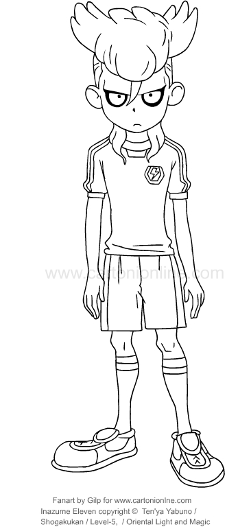 Dibujo de Archer Hawkins di Inazuma Eleven para imprimir y colorear