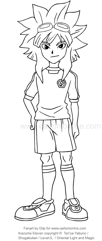 Dibujo de Hurley Kane di Inazuma Eleven para imprimir y colorear