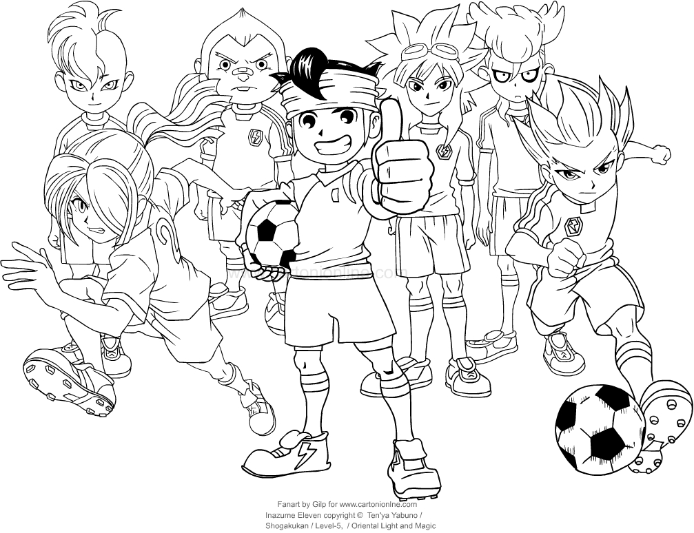 Dibujo de Inazuma Eleven para imprimir y colorear