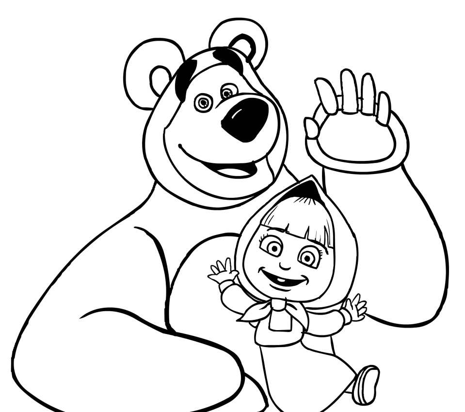 Dibujos de Masha y el oso  para colorear