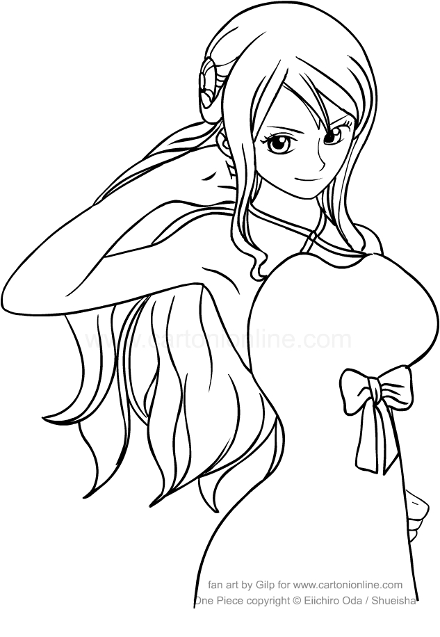 Dibujo de Nami di One Piece para imprimir y colorear