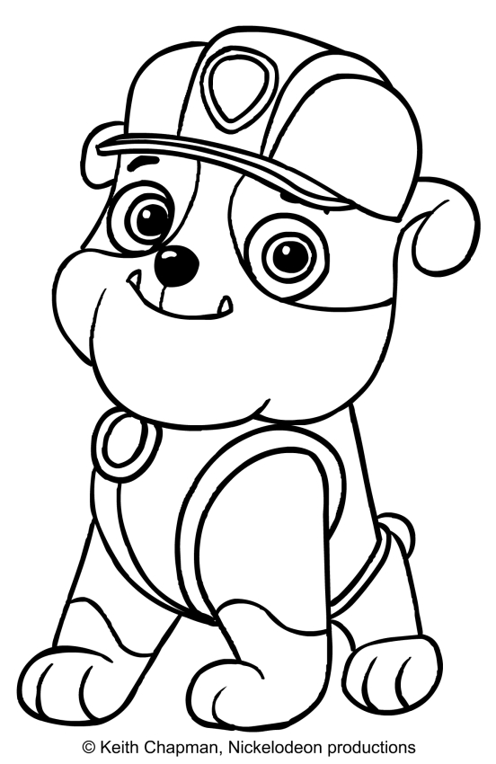 Dibujo  para colorear de Rubble - Paw Patrol