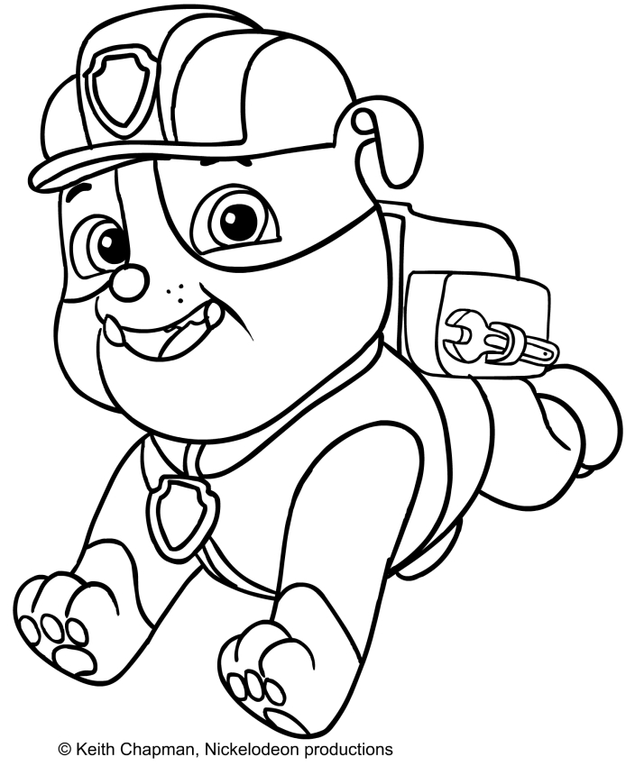 Dibujo  para colorear de Rubble - Paw Patrol