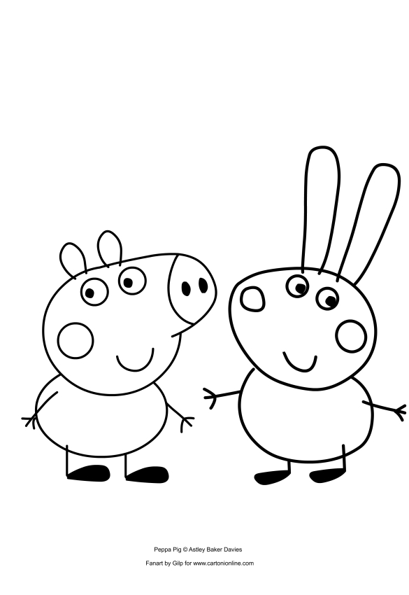 Dibujo de George Pig y Richard Rabbit