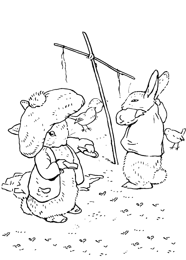 Dibujo de Peter Rabbit para imprimir y colorear