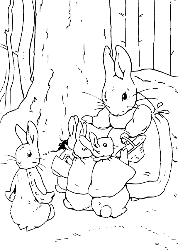 Dibujo de Peter Rabbit para imprimir y colorear