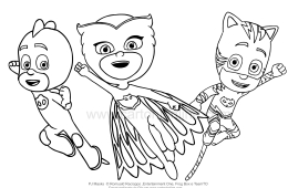 Dibujo  para colorear de los PJ Masks - Super Pigiamini