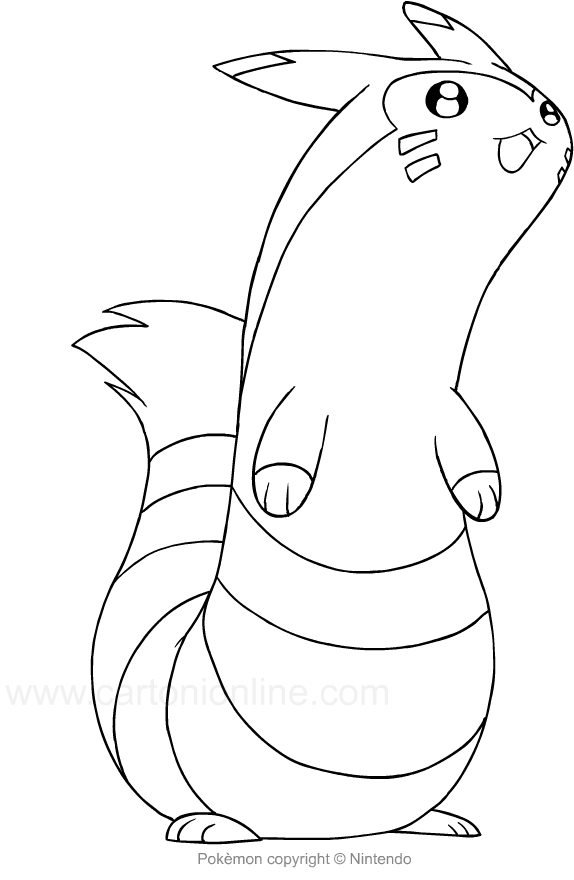 Dibujo de Furret de los Pokemon para imprimir y colorear