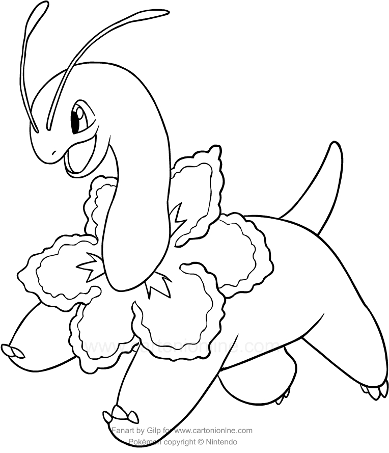 Dibujo de Meganium de los Pokemon para imprimir y colorear