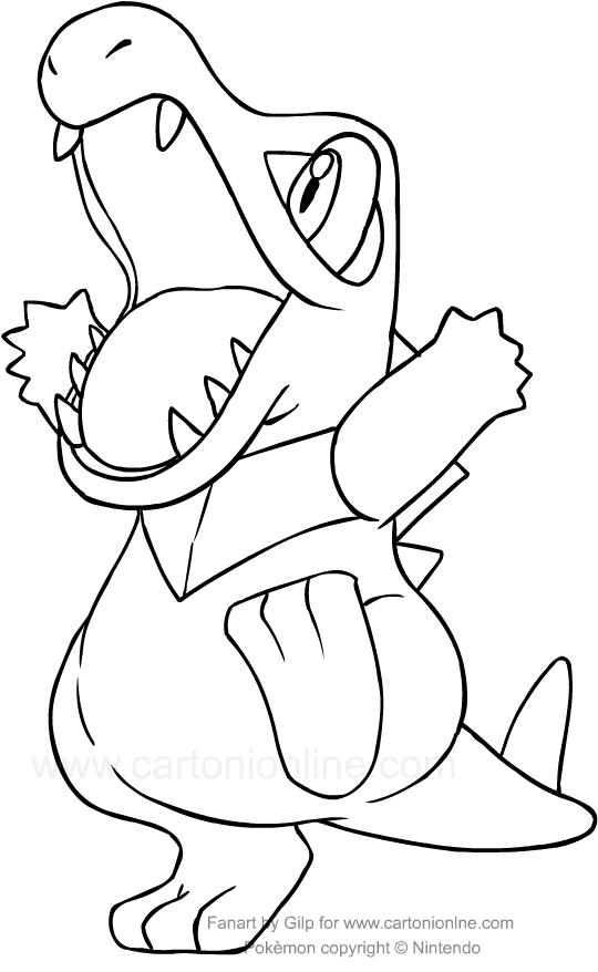 Dibujo de Totodile de los Pokemon para imprimir y colorear