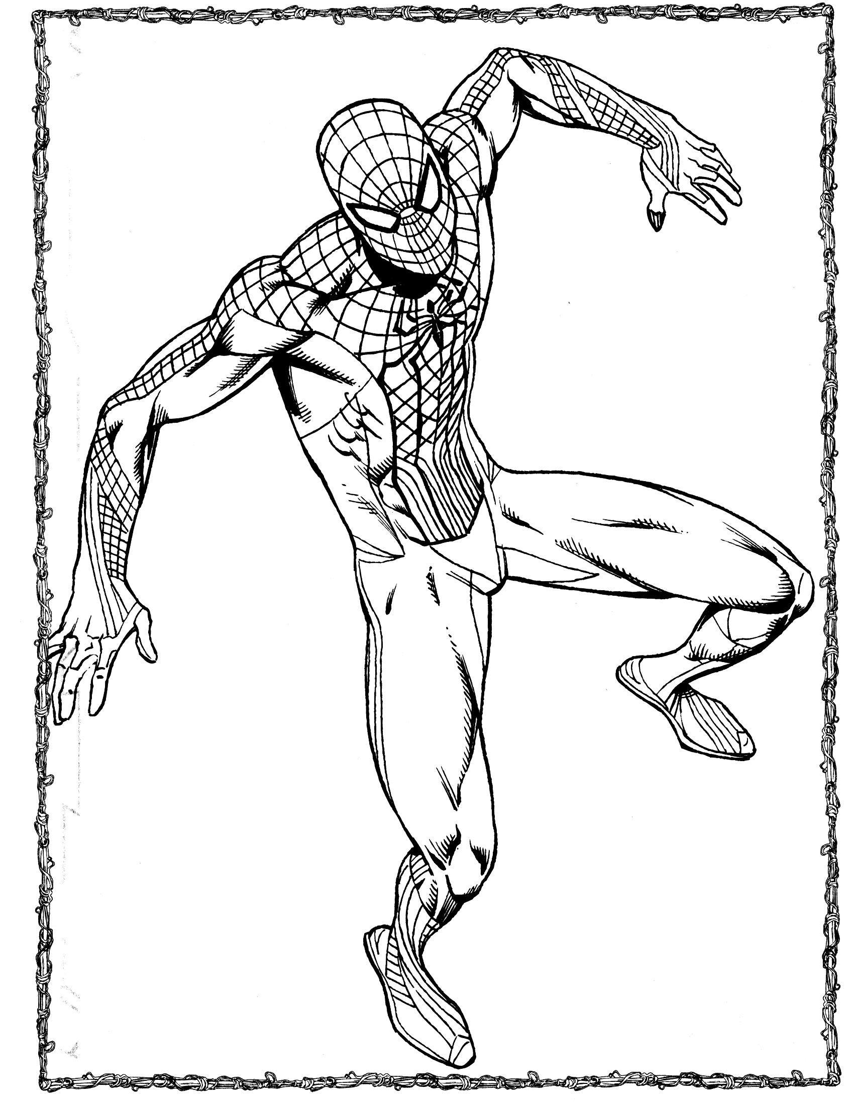 Dibujo de Spiderman para imprimir y colorear 