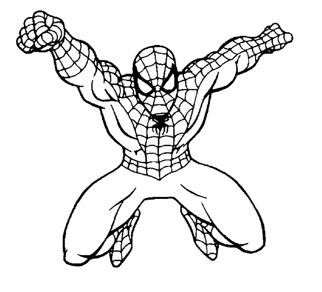 Dibujo de Spiderman para imprimir y colorear 