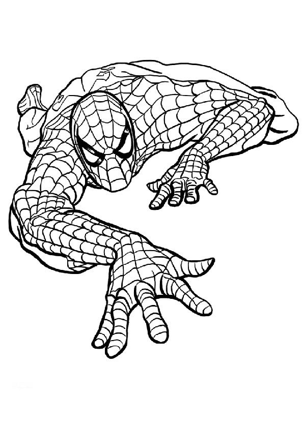 Dibujo de Spiderman para imprimir y colorear 