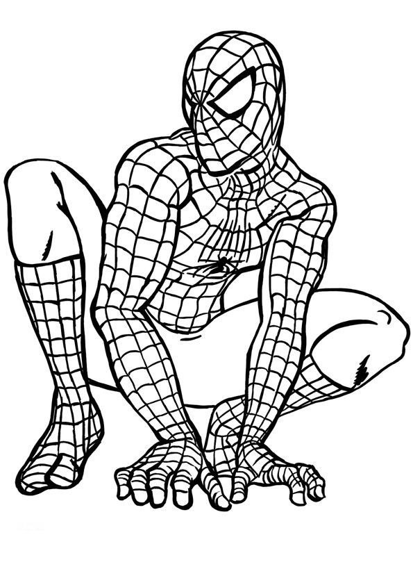 Dibujo de Spiderman para imprimir y colorear 