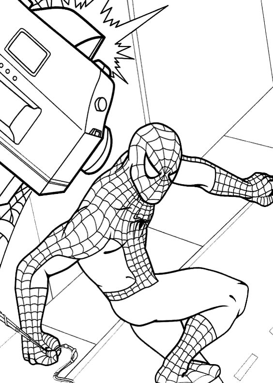 Dibujo de Spiderman che si scatta una foto para imprimir y colorear 