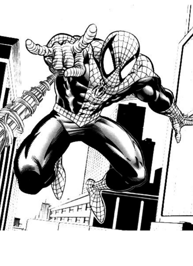 Dibujo de Spiderman fra i palazzi para imprimir y colorear 