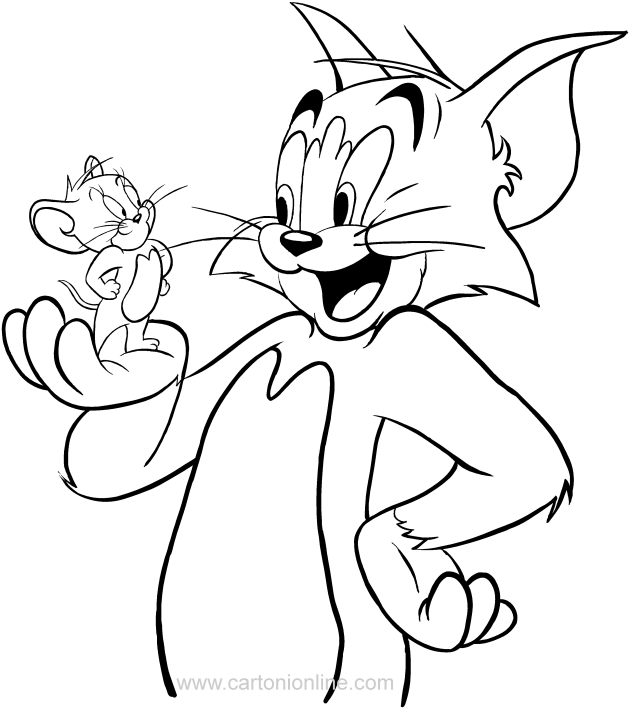 Dibujo de Tom y Jerry para imprimir y colorear