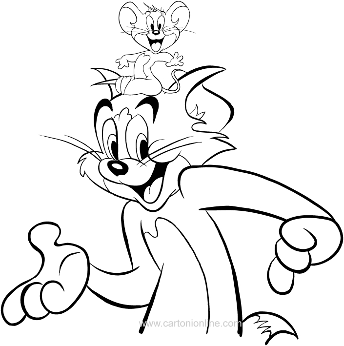 Dibujo de Tom y Jerry para imprimir y colorear