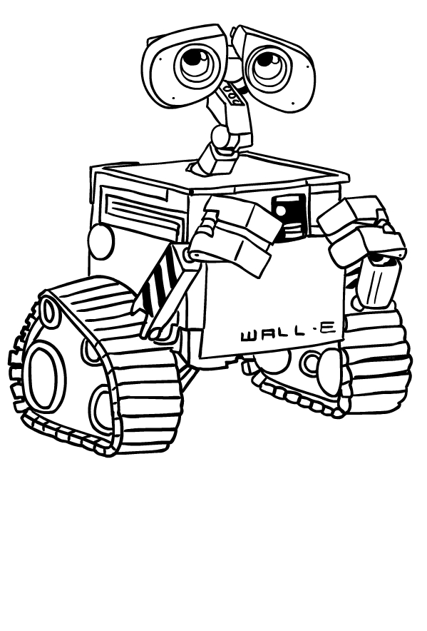 Drawing of Wall-e to print and coloring