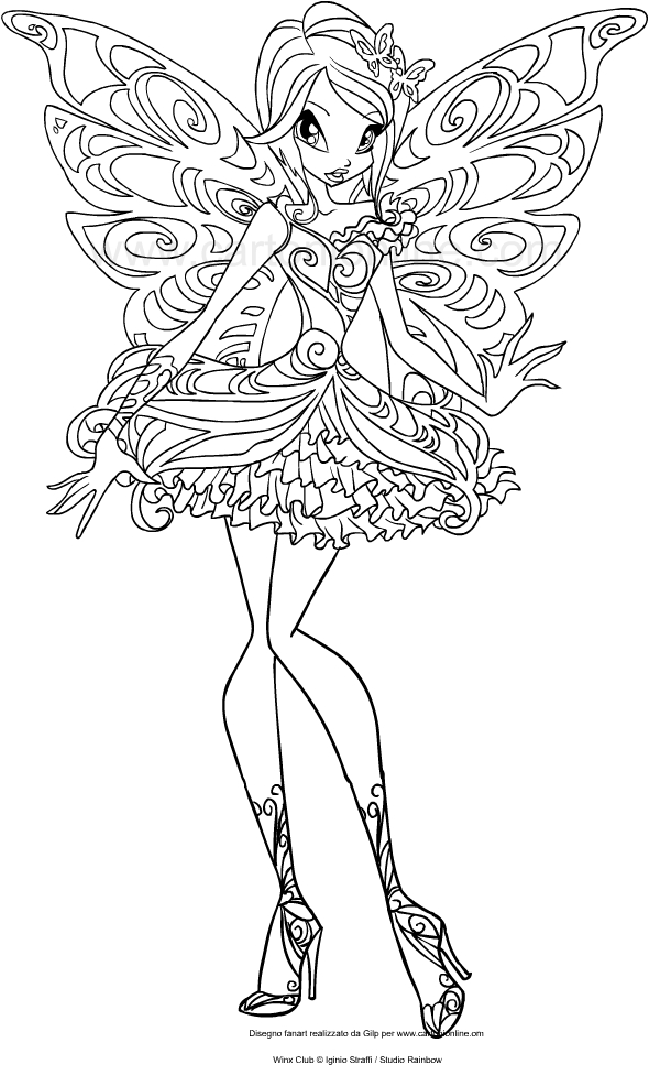 Dibujo de Tecna Butterflix (Winx Club) para imprimir y colorear