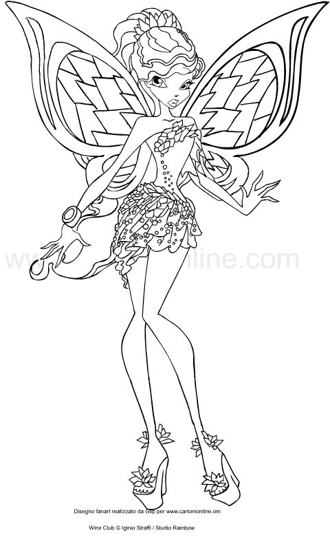 Dibujo de Aisha Tynix (Winx Club) para imprimir y colorear