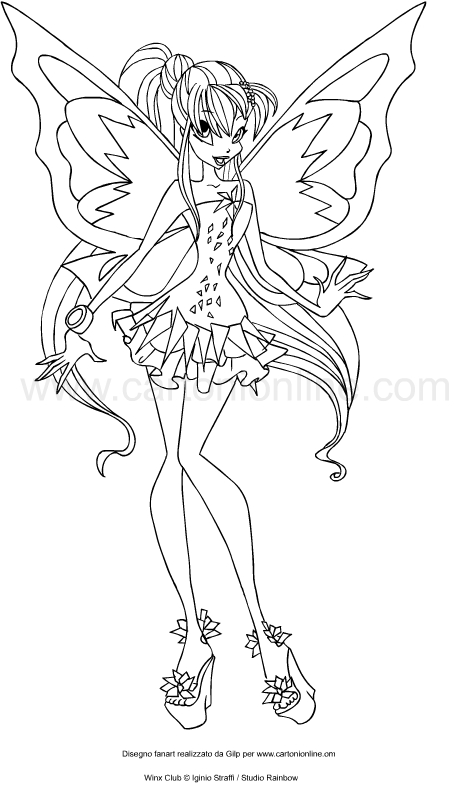 Dibujo de Stella Tynix (Winx Club) para imprimir y colorear