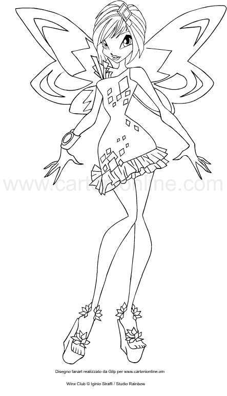 Dibujo de Tecna Tynix (Winx Club) para imprimir y colorear