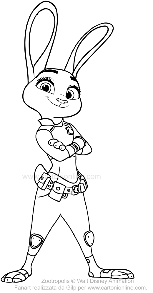 Dibujo de Judy Hopps (Zootropia) para imprimir y colorear