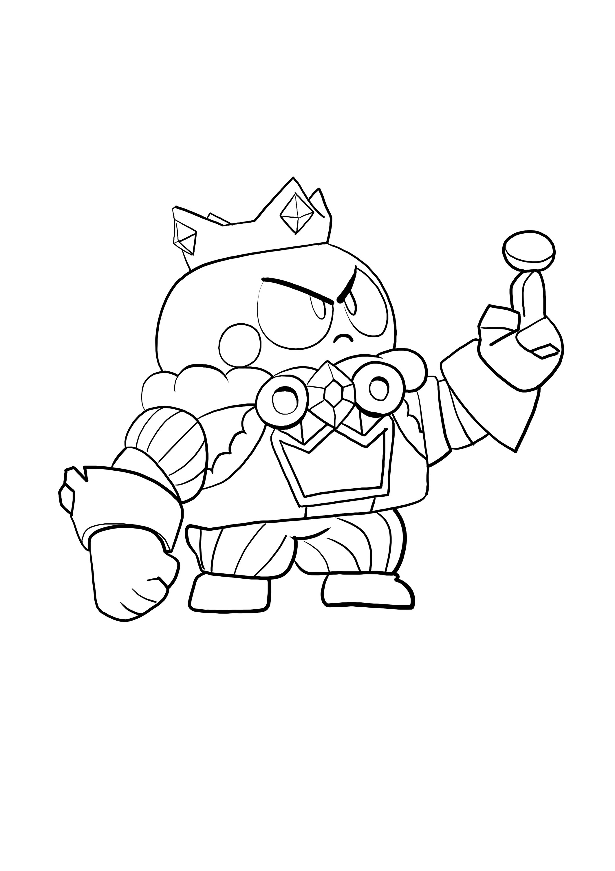 Coloriage de King Lou de Brawl Stars para imprimir e colorir