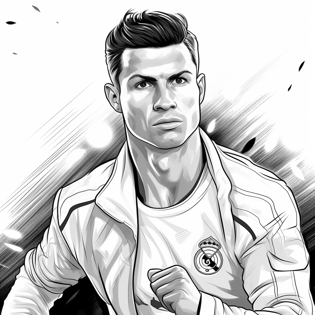 Disegno 17 di Cristiano Ronaldo da stampare e colorare