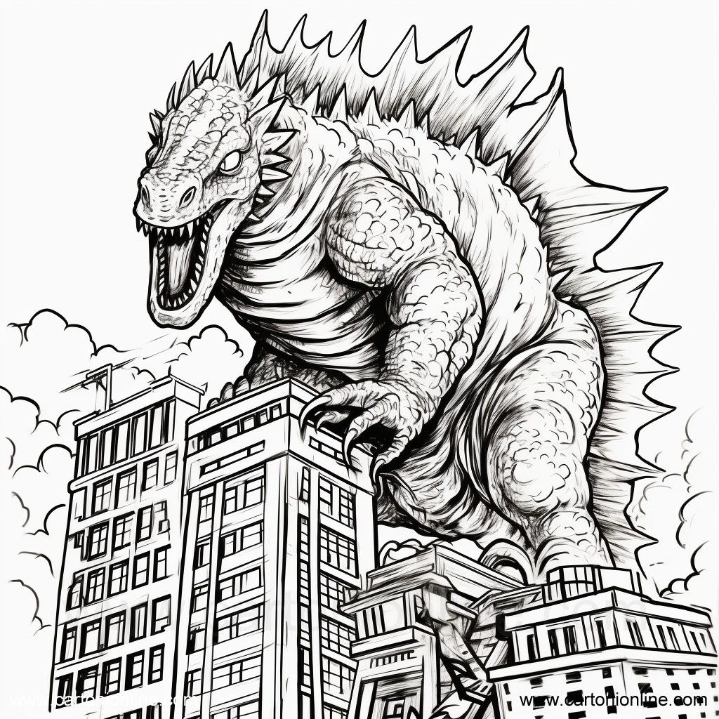 Disegno 17 di Godzilla da stampare e colorare