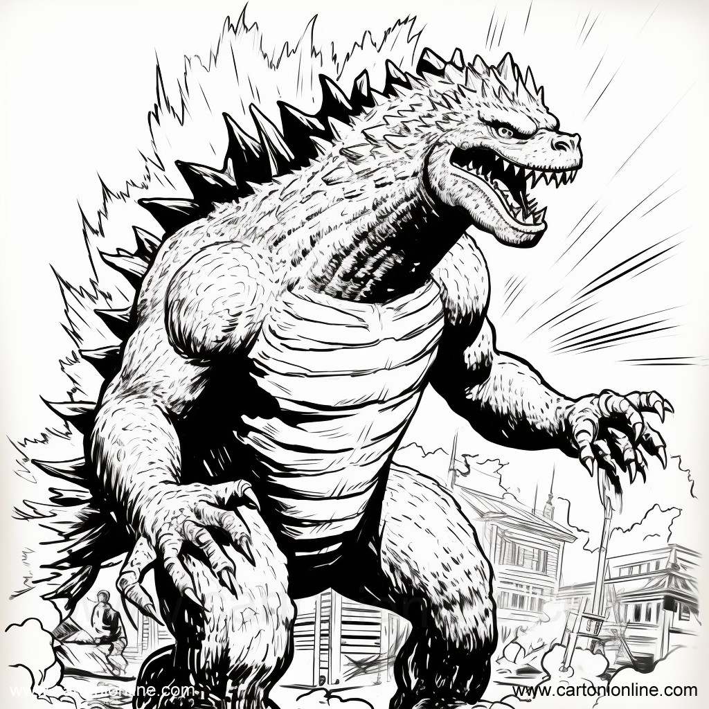 Disegno 27 di Godzilla da stampare e colorare