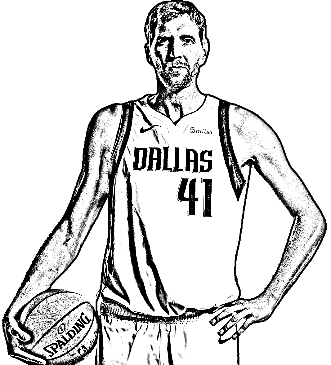 Disegno di Dirk Nowitzki di Basket NBA da stampare e colorare