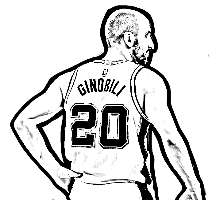 Disegno di Manu Ginobili di Basket NBA da stampare e colorare