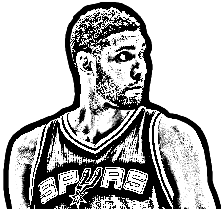 Disegno di Tim Duncan di Basket NBA da stampare e colorare