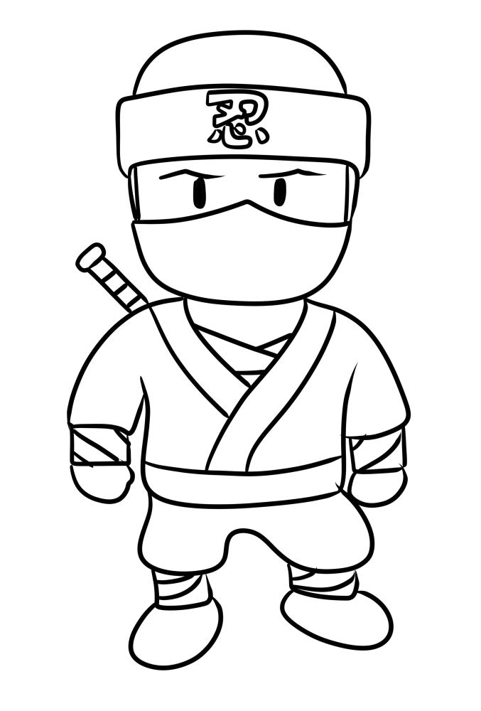Disegno di Ninja di Stumble Guys da stampare e colorare