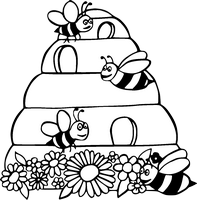 Disegno da colorare di ape stile cartoon