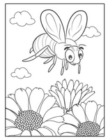 Disegno da colorare di ape stile cartoon
