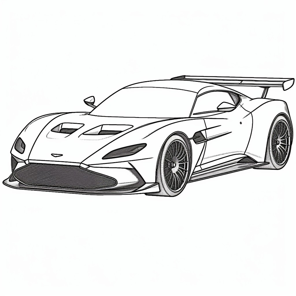 Disegno 07 di automobile Aston Martin da stampare e colorare