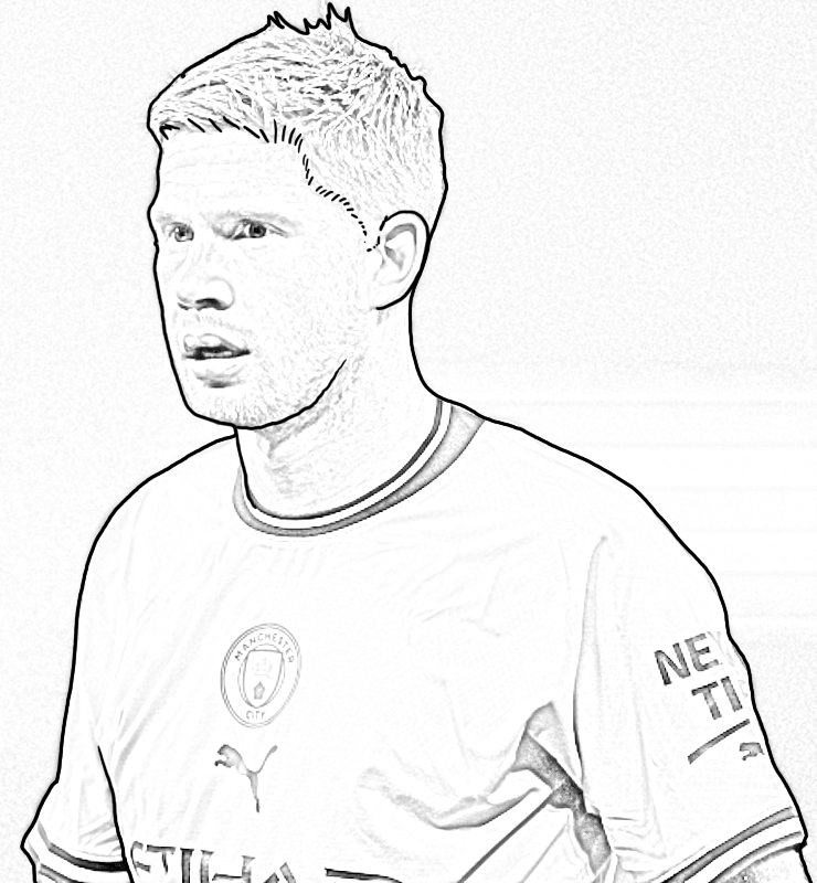 Disegno di Kevin De Bruyne di calcio da stampare e colorare