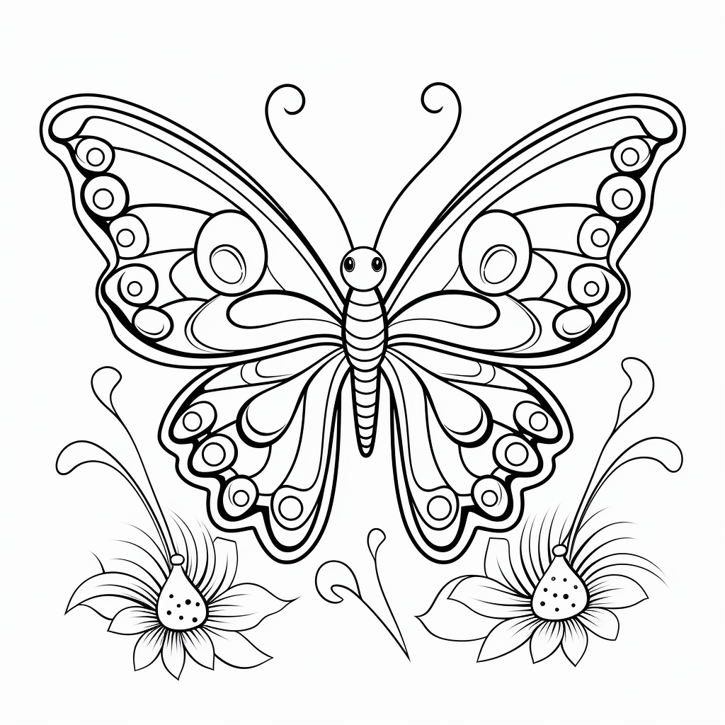 Disegno 07 di farfalla per bambini da stampare e colorare