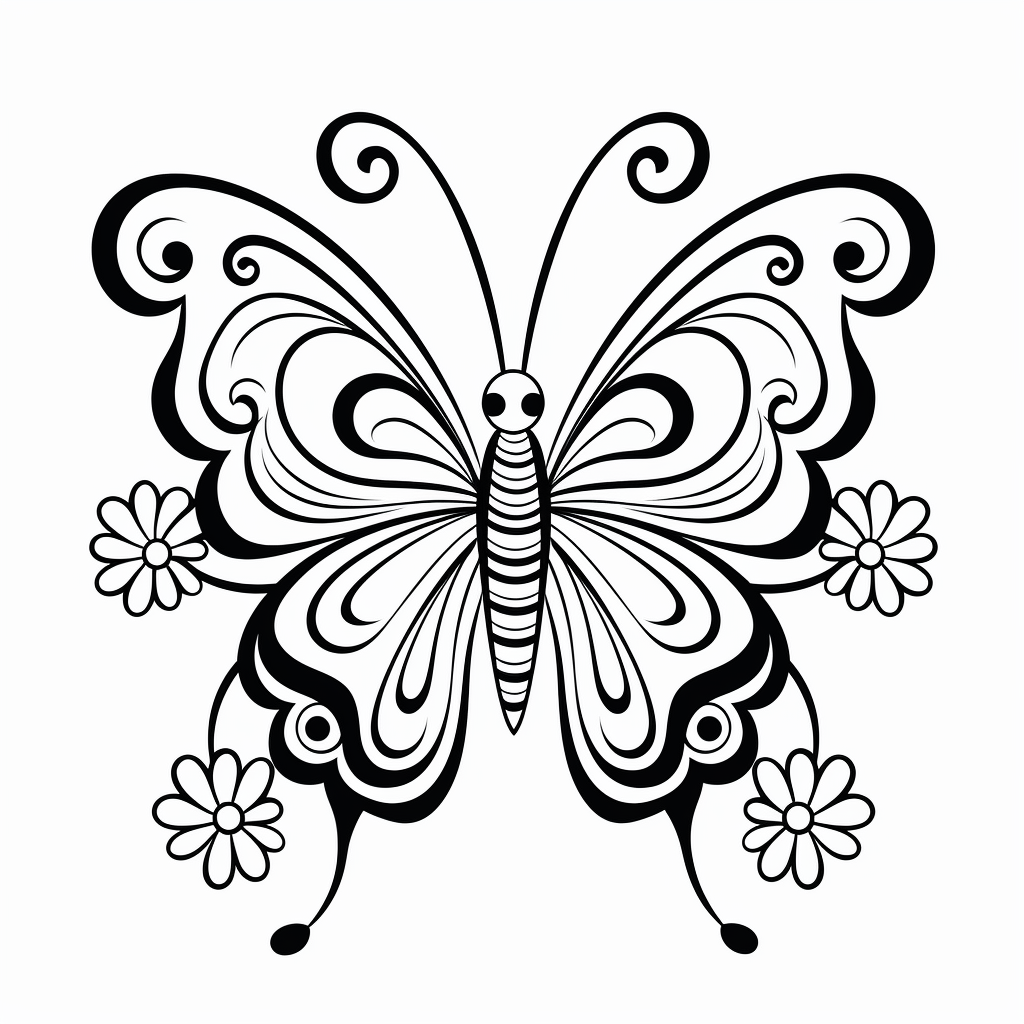 Disegno 17 di farfalla per bambini da stampare e colorare