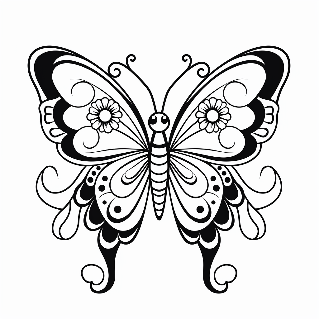 Disegno 27 di farfalla per bambini da stampare e colorare