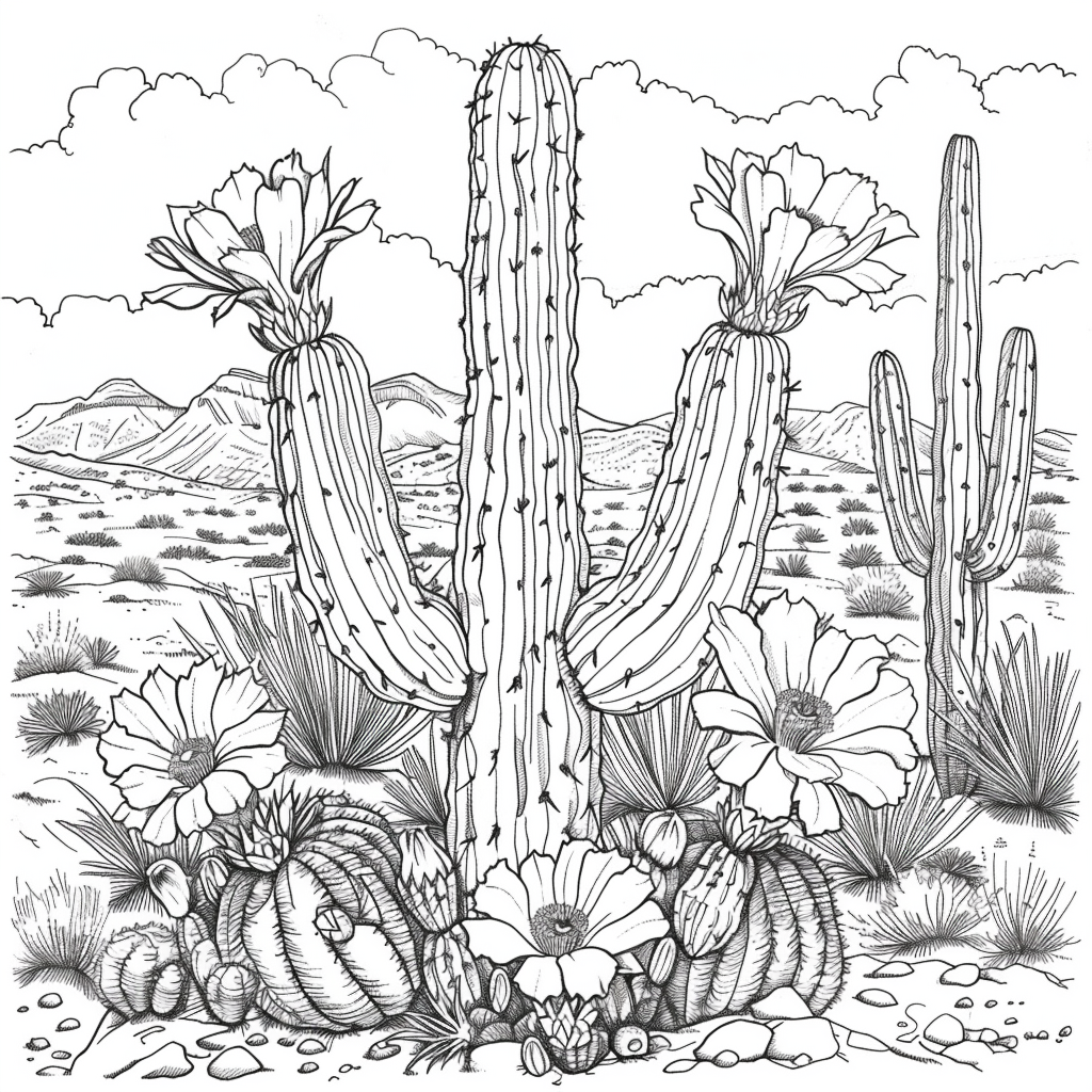 Disegni da colorare di fiori di saguaro